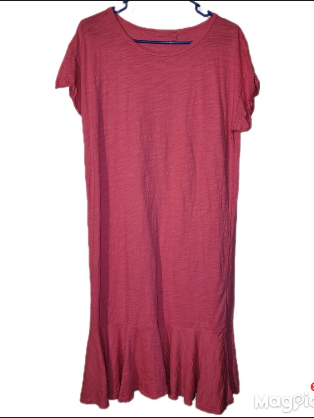 3 Fresh Produce Slub-Knit Cotton T-shirt Dress Scoop Neckline Cap Sleeve Med - Picture 9 of 14